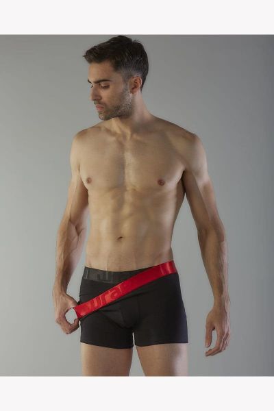 Εικόνα της 2Pack Wrap Μαύρα Ανδρικά Boxer Με Εξωτερικά Λάστιχα Red/Black.