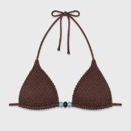 Εικόνα της Bluepoint Καφέ Πλεκτό Bikini Top Τρίγωνο Με Χάντρες.