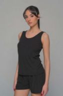 Εικόνα της Milena Viscose Rib Μαύρο Babydoll.